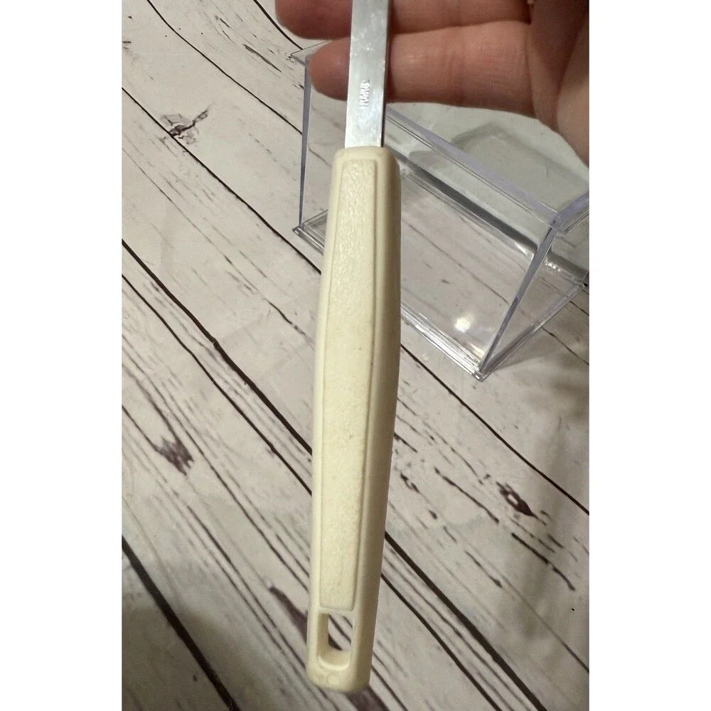 Vtg EKCO Kitchamajig Slotted Spoon MCM Handle 12” Stainless Steel